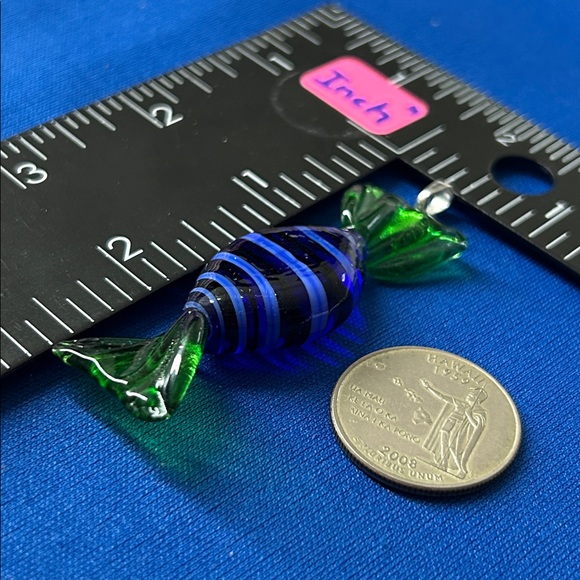 🖤Venetian Murano glass Candy 🍬 Pendant - green blue - Picture 11 of 11